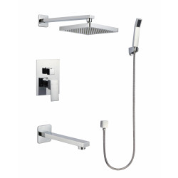 American Imaginations AI-29315 Wall Mount Stainless Steel Shower Kit Chrome Color