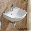 American Imaginations AI-28592 17.3-in. W Wall Mount White Bathroom Vessel Sink For 1 Hole Center Drilling