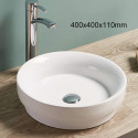 American Imaginations AI-28602 15.7-in. W Above Counter White Bathroom Vessel Sink For Wall Mount Wall Mount Drilling