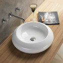 American Imaginations AI-28666 19.3-in. W Above Counter White Bathroom Vessel Sink For Deck Mount Deck Mount Drilling