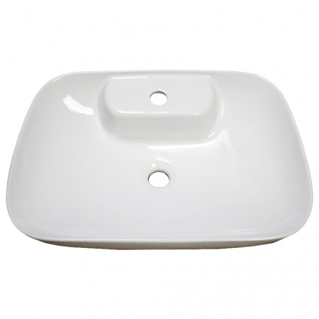 American Imaginations AI-28669 24-in. W Above Counter White Bathroom Vessel Sink For 1 Hole Center Drilling