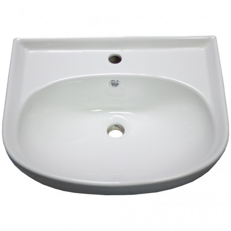 American Imaginations AI-28673 22-in. W Above Counter White Bathroom Vessel Sink For 1 Hole Center Drilling