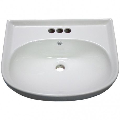 American Imaginations AI-28684 22-in. W Above Counter White Bathroom Vessel Sink For 3H4-in. Center Drilling