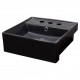 American Imaginations AI-28357 16.14-in. W Semi-Recessed Black Bathroom Vessel Sink For 3H8-in. Center Drilling