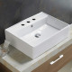 American Imaginations AI-28362 23.23-in. W Above Counter White Bathroom Vessel Sink For 3H8-in. Center Drilling