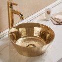American Imaginations AI-28372 15.94-in. W Above Counter Gold Bathroom Vessel Sink For Wall Mount Wall Mount Drilling