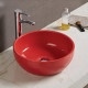 American Imaginations AI-28379 16.14-in. W Above Counter Red Bathroom Vessel Sink For Wall Mount Wall Mount Drilling