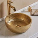 American Imaginations AI-28381 16.14-in. W Above Counter Gold Bathroom Vessel Sink For Wall Mount Wall Mount Drilling