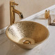 American Imaginations AI-28387 16.14-in. W Above Counter Gold Bathroom Vessel Sink For Wall Mount Wall Mount Drilling