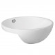 American Imaginations AI-28398 17.1-in. W Semi-Recessed White Bathroom Vessel Sink For Deck Mount Deck Mount Drilling