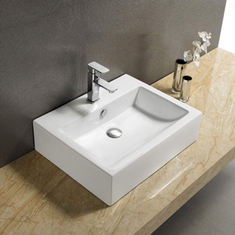 American Imaginations AI-28400 22.8-in. W Above Counter White Bathroom Vessel Sink For 1 Hole Center Drilling