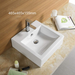 American Imaginations AI-28402 18.3-in. W Above Counter White Bathroom Vessel Sink For 1 Hole Center Drilling