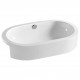 American Imaginations AI-28414 24.8-in. W Semi-Recessed White Bathroom Vessel Sink For Deck Mount Deck Mount Drilling