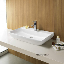 American Imaginations AI-28420 28-in. W Above Counter White Bathroom Vessel Sink For 1 Hole Center Drilling