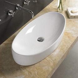 American Imaginations AI-28421 31-in. W Above Counter White Bathroom Vessel Sink For Deck Mount Deck Mount Drilling