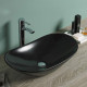 American Imaginations AI-28425 24.2-in. W Above Counter Black Bathroom Vessel Sink For Deck Mount Deck Mount Drilling