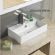 American Imaginations AI-28427 21.7-in. W Above Counter White Bathroom Vessel Sink For 1 Hole Center Drilling