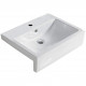 American Imaginations AI-28430 23.6-in. W Semi-Recessed White Bathroom Vessel Sink For 1 Hole Center Drilling