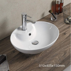 American Imaginations AI-28438 20.1-in. W Above Counter White Bathroom Vessel Sink For 1 Hole Center Drilling