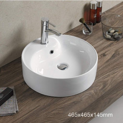 American Imaginations AI-28440 18.3-in. W Above Counter White Bathroom Vessel Sink For 1 Hole Center Drilling
