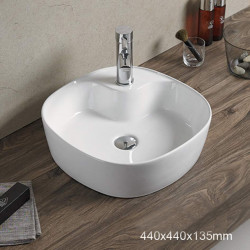 American Imaginations AI-28444 17.3-in. W Above Counter White Bathroom Vessel Sink For 1 Hole Center Drilling