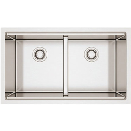 American Imaginations AI-34480 30-in. W CSA Approved Stainless Steel Kitchen Sink With 2 Bowl And 16 Gauge