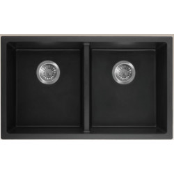 American Imaginations AI-34529 34-in. W CSA Approved Black Granite Composite Kitchen Sink With 2 Bowl