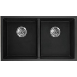 American Imaginations AI-34537 30-in. W CSA Approved Black Granite Composite Kitchen Sink With 2 Bowl