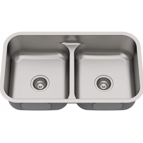 American Imaginations AI-34539 32.375-in. W CSA Approved Stainless Steel Kitchen Sink With 2 Bowl And 18 Gauge