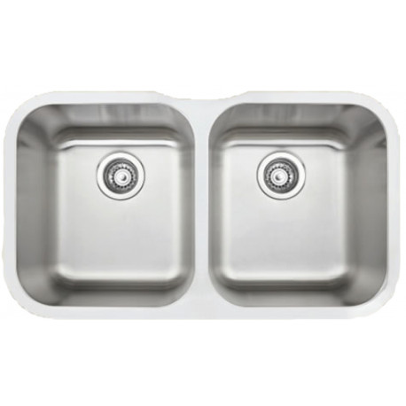 American Imaginations AI-34542 32-in. W CSA Approved Stainless Steel Kitchen Sink With 2 Bowl And 18 Gauge