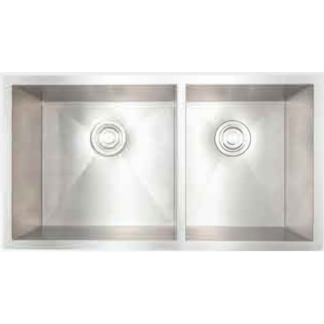 American Imaginations AI-34408 33-in. W Stainless Steel Kitchen Sink With 2 Bowl And 18 Gauge