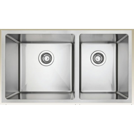 American Imaginations AI-34450 32-in. W Stainless Steel Kitchen Sink With 2 Bowl And 18 Gauge