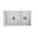 American Imaginations AI-34461 27-in. W White Granite Composite Kitchen Sink With 2 Bowl