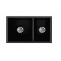 American Imaginations AI-34463 27-in. W Black Granite Composite Kitchen Sink With 2 Bowl