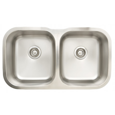 American Imaginations AI-34419 29.5-in. W CSA Approved Stainless Steel Kitchen Sink With 2 Bowl And 18 Gauge