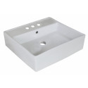 American Imaginations AI-27777 18-in. W Above Counter White Bathroom Vessel Sink For 3H4-in. Center Drilling