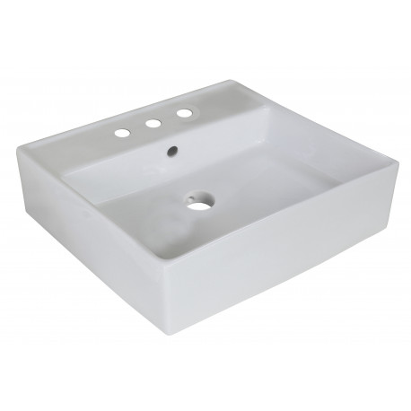 American Imaginations AI-27778 18-in. W Above Counter White Bathroom Vessel Sink For 3H8-in. Center Drilling