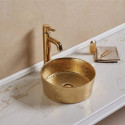 American Imaginations AI-27785 14.09-in. W Above Counter Gold Bathroom Vessel Sink For Deck Mount Deck Mount Drilling