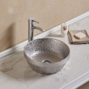 American Imaginations AI-27788 14.09-in. W Above Counter Silver Bathroom Vessel Sink For Deck Mount Deck Mount Drilling