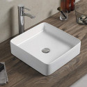 American Imaginations AI-28258 16.1-in. W Above Counter White Bathroom Vessel Sink For Wall Mount Wall Mount Drilling