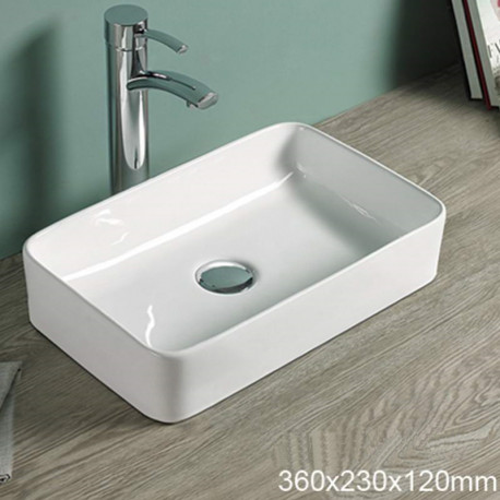 American Imaginations AI-28262 14.2-in. W Above Counter White Bathroom Vessel Sink For Wall Mount Wall Mount Drilling