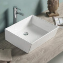 American Imaginations AI-28264 18.3-in. W Above Counter White Bathroom Vessel Sink For Wall Mount Wall Mount Drilling