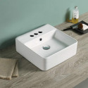 American Imaginations AI-28273 16-in. W Above Counter White Bathroom Vessel Sink For 3H4-in. Center Drilling