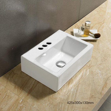 American Imaginations AI-28289 16.7-in. W Above Counter White Bathroom Vessel Sink For 3H4-in. Center Drilling