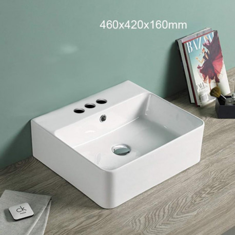 American Imaginations AI-28296 18.1-in. W Above Counter White Bathroom Vessel Sink For 3H4-in. Center Drilling