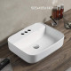 American Imaginations AI-28301 20-in. W Above Counter White Bathroom Vessel Sink For 3H4-in. Center Drilling