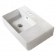 American Imaginations AI-28304 23.8-in. W Above Counter White Bathroom Vessel Sink For 3H4-in. Left Drilling