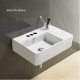 American Imaginations AI-28305 23.8-in. W Wall Mount White Bathroom Vessel Sink For 3H4-in. Left Drilling