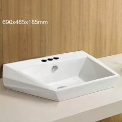 American Imaginations AI-28314 27.2-in. W Wall Mount White Bathroom Vessel Sink For 3H4-in. Center Drilling