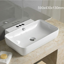 American Imaginations AI-28316 23.2-in. W Above Counter White Bathroom Vessel Sink For 3H4-in. Center Drilling